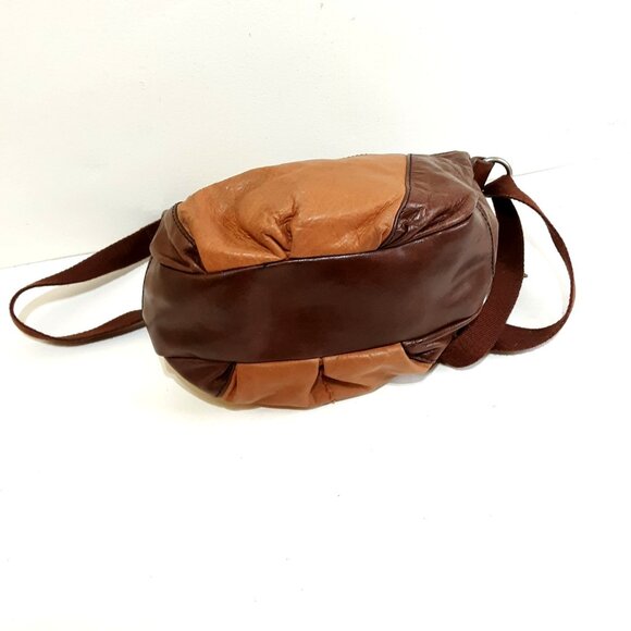 The Sac Tri Color Leather Hobo Satchel Brown Crossbody - Picture 5 of 7